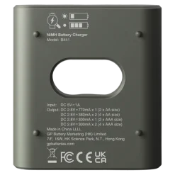 GP Batterijlader 411 + 4x oplaadbare batterijen AAA 850mAh ReCyko + Micro USB-lader