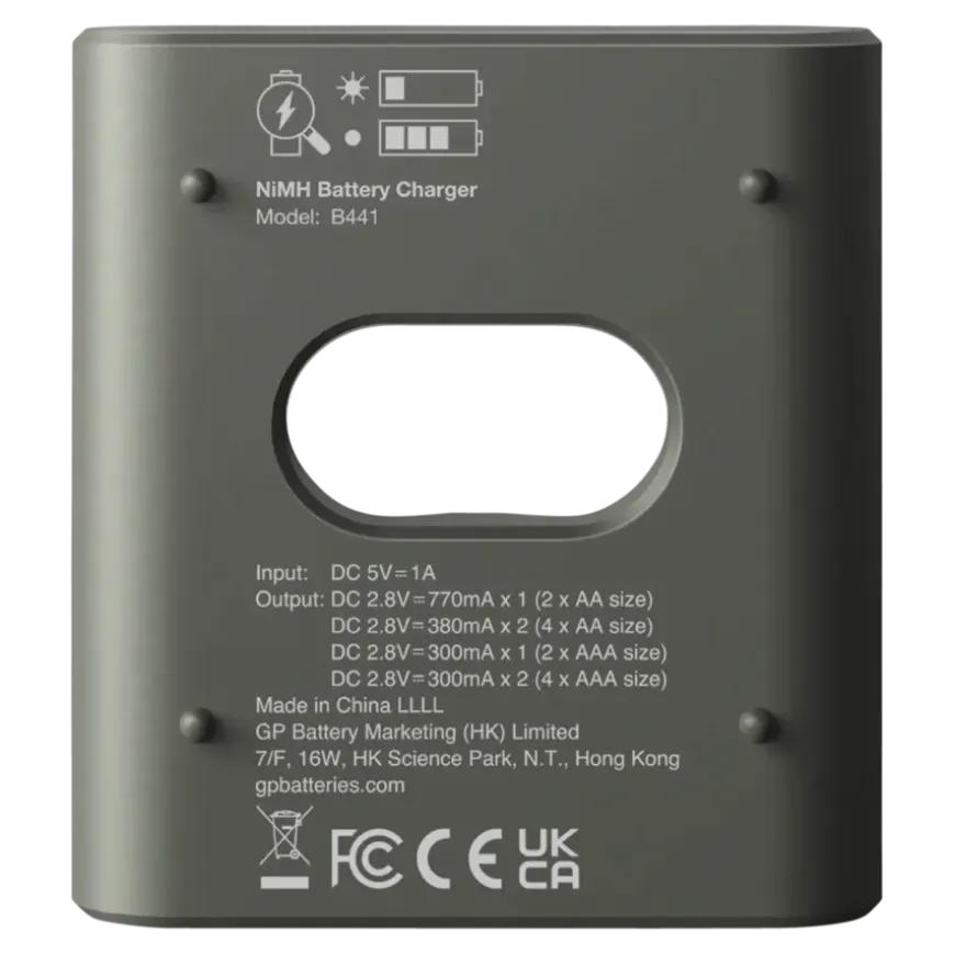 GP Batterijlader + 4x oplaadbare batterijen AA 2100mAh ReCyko + Micro USB-lader
