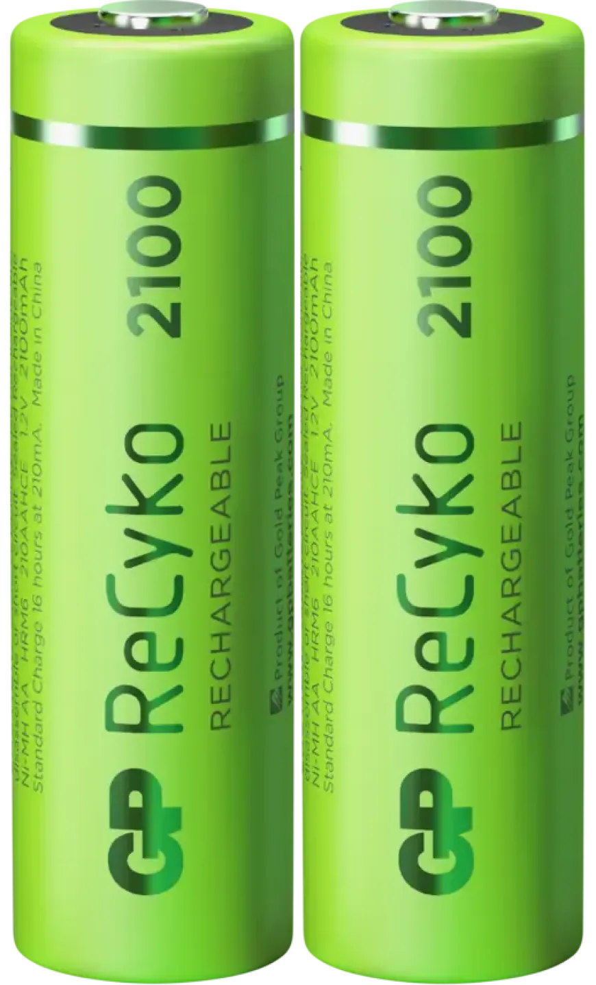 GP Batterij Oplaadbaar AA NiMH 2100mAh ReCyko 1,2V 2 Stuks