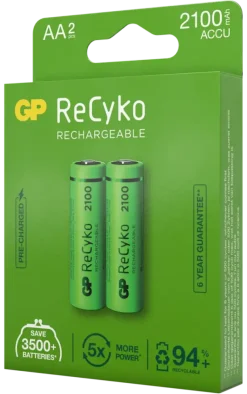 GP Batterij Oplaadbaar AA NiMH 2100mAh ReCyko 1,2V 2 Stuks
