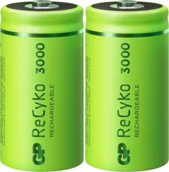 GP Batterij Oplaadbaar C Baby NiMH 3000mAh ReCyko 1,2V 2 Stuks