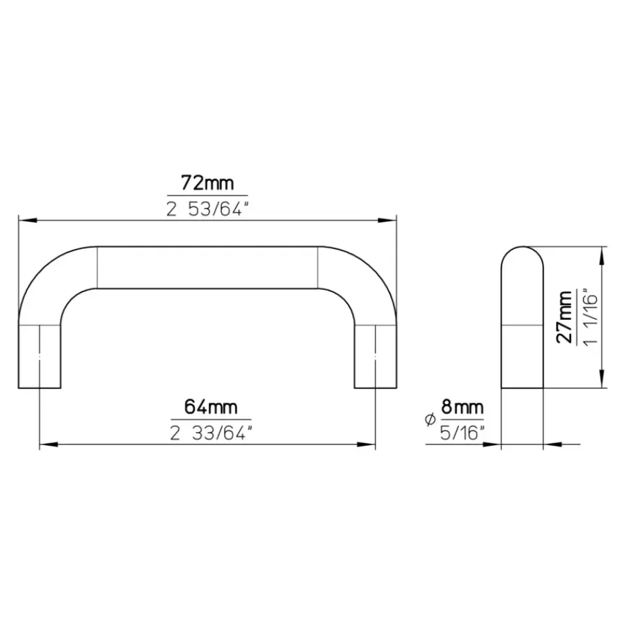 Siro Greep Anke chroom glans 72mm