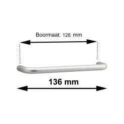 Geen Greep Pascal aluminium 136mm
