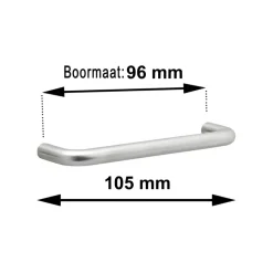 Geen Greep Ronny rvs 105mm