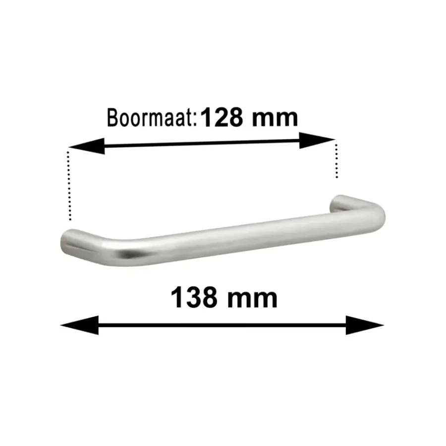 Geen Greep Ronny rvs 138mm