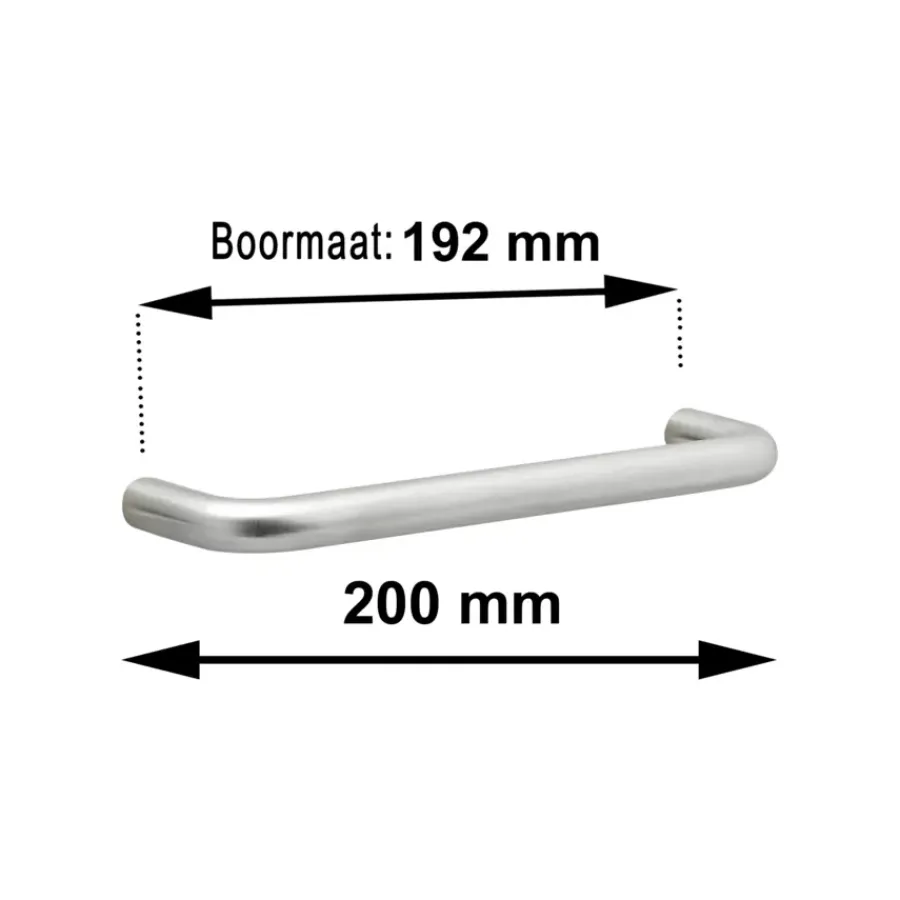Geen Greep Ronny rvs 200mm