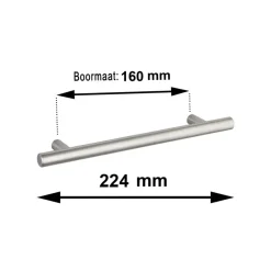 Geen Greep Theo rvs 224mm