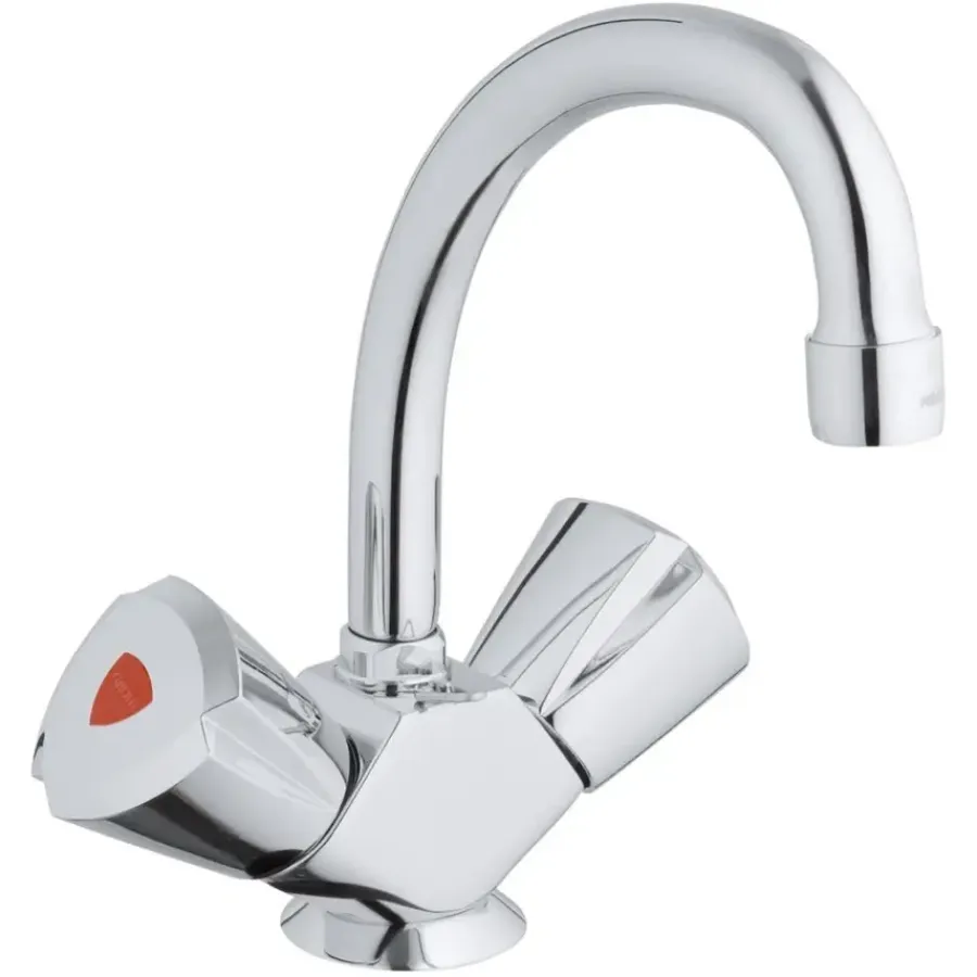 Grohe Costa Trend wastafelkraan tweeknops met hoge uitloop chroom
