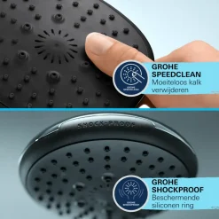 Grohe douchekop Quickfix Vitalio Comfort handdouche waterbesparend 2 standen ø 11 cm chroom