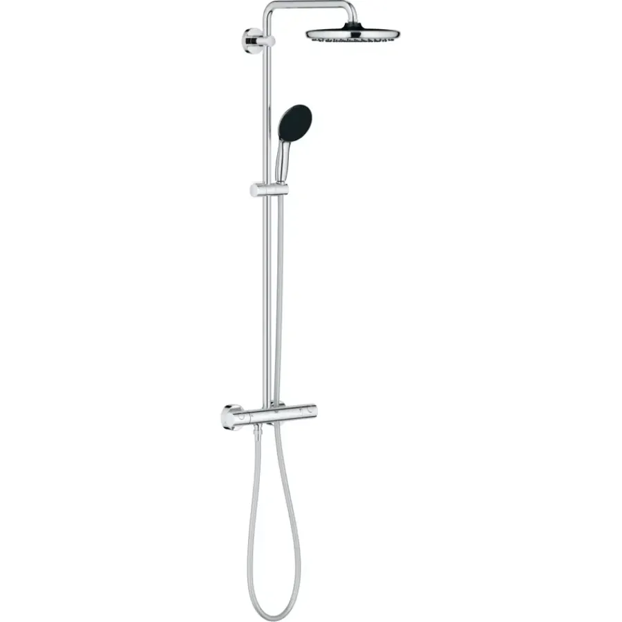 Grohe douchesysteem Vitalio Start 250 met handdouche en thermostaatkraan 2 standen chroom, max. 8,0 L/min bij 3 bar - hartafstand kraan 15 cm