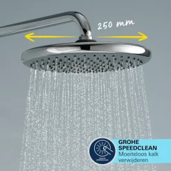 Grohe douchesysteem Vitalio Start 250 met handdouche en thermostaatkraan 2 standen chroom, max. 8,0 L/min bij 3 bar - hartafstand kraan 15 cm