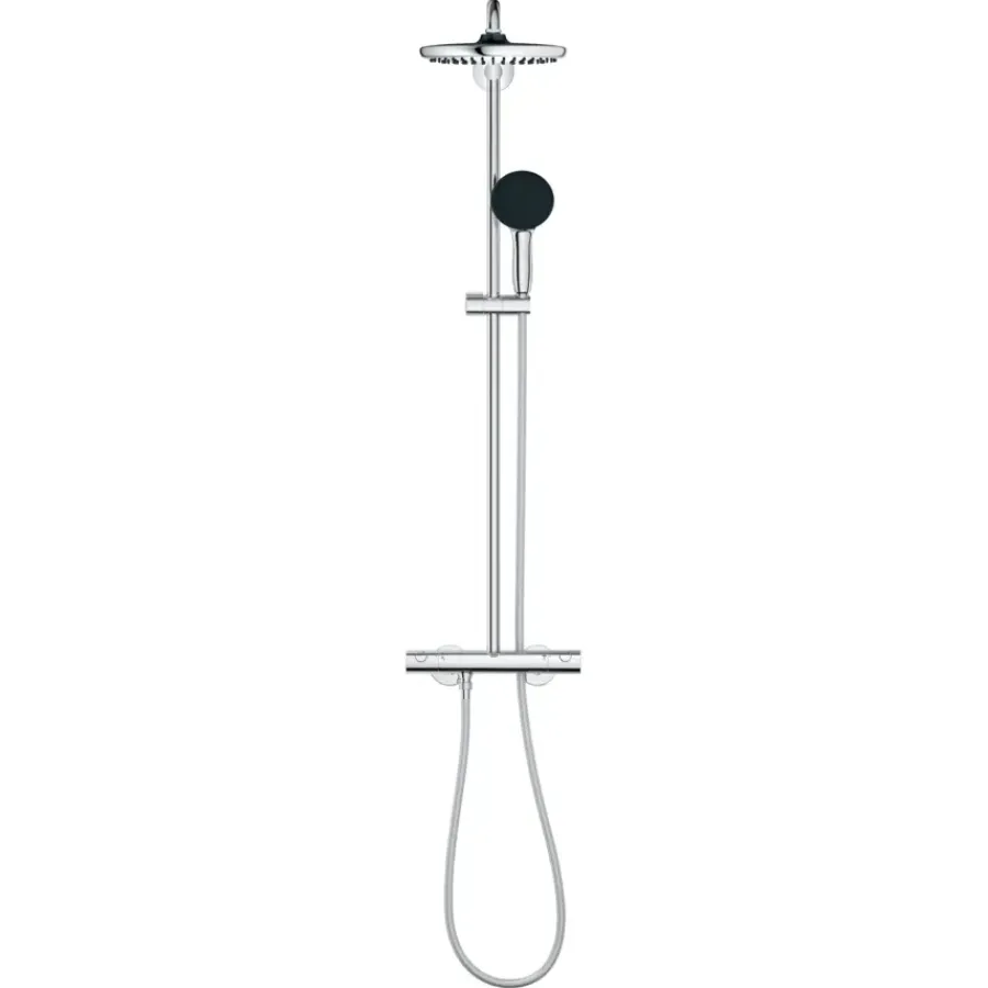 Grohe douchesysteem Vitalio Start 250 met handdouche en thermostaatkraan 2 standen chroom, max. 8,0 L/min bij 3 bar - hartafstand kraan 15 cm