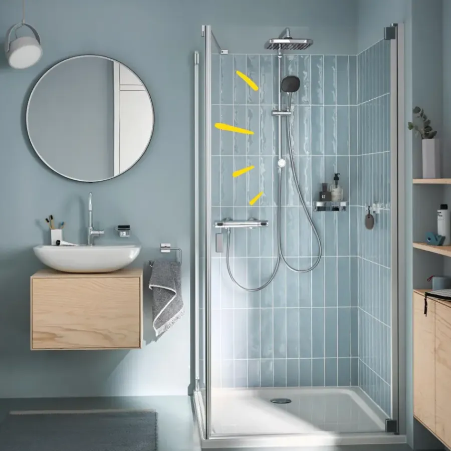 Grohe Douchesysteem Vitalio Comfort 250 Douchesysteem vierkant met omstelling, Max. 8,0L/M Bij 3 Bar Chroom - hartafstand kraan 15 cm