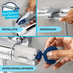 Grohe Douchesysteem Vitalio Comfort 250 met thermostaatkraan, Max. 8,0L/M Bij 3 Bar - Chroom - hartafstand kraan 15 cm