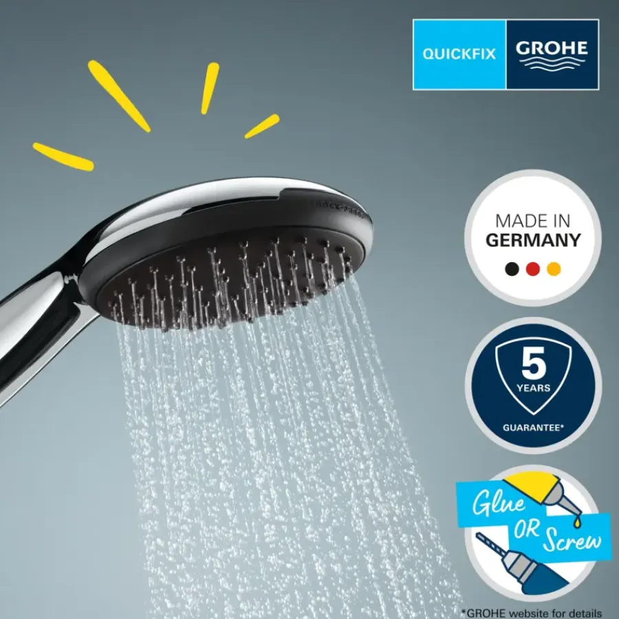 Grohe Douchesysteem Vitalio Comfort 250 met thermostaatkraan, Max. 8,0L/M Bij 3 Bar - Chroom - hartafstand kraan 15 cm