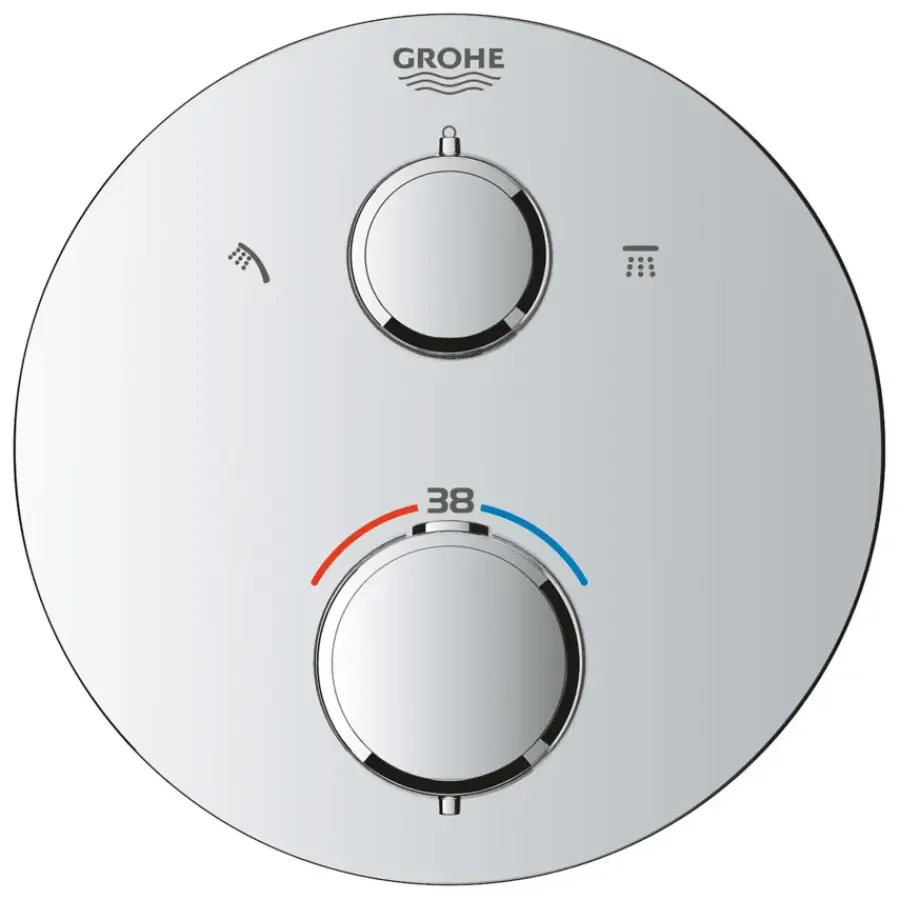 Grohe Precision Thermostat Perfect inbouw douchesysteem met Vitalio Rain Mono 310 hoofddouche rond Chroom