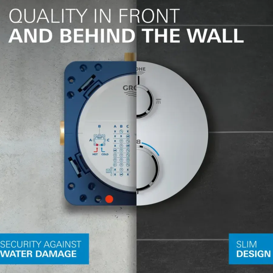 Grohe Precision Thermostat Perfect inbouw douchesysteem met Vitalio Rain Mono 310 hoofddouche rond Chroom