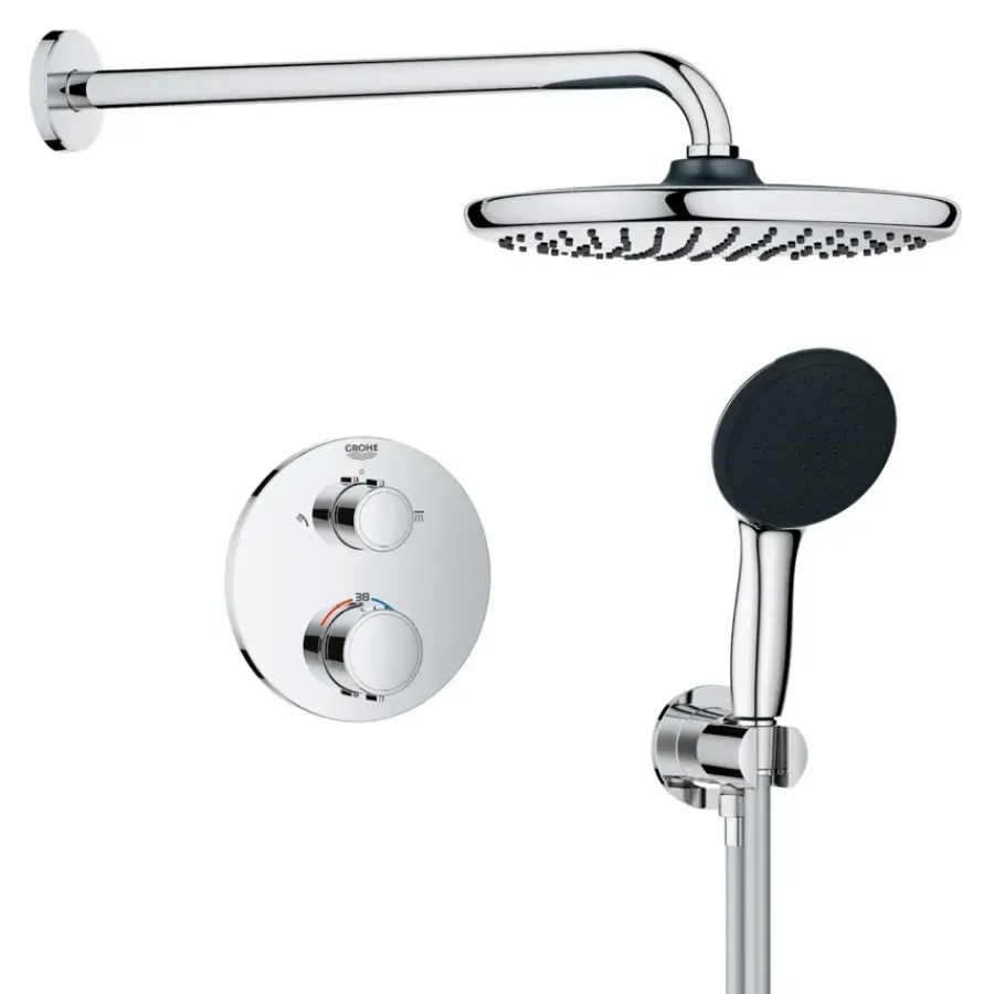 Grohe Precision Thermostat Perfect inbouw douchesysteem met Vitalio Comfort 250 hoofddouche rond Chroom
