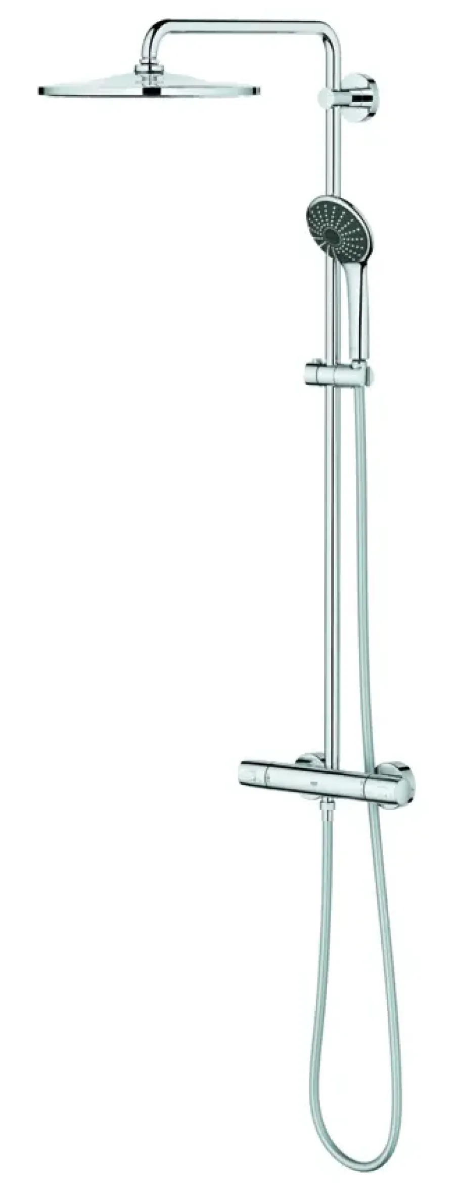 Grohe regendoucheset Quickfix Vitalio Joy XXL - hoofddouche 31 cm - met handdouche en thermostaatkraan 3 standen chroom - hartafstand kraan 15 cm