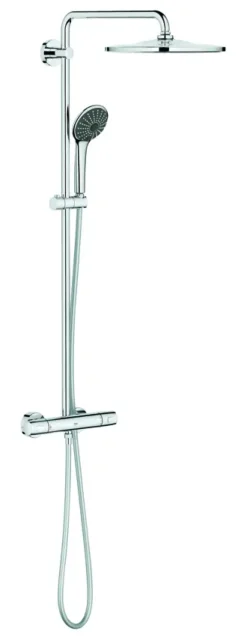 Grohe regendoucheset Quickfix Vitalio Joy XXL - hoofddouche 31 cm - met handdouche en thermostaatkraan 3 standen chroom - hartafstand kraan 15 cm