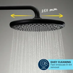 Grohe regendoucheset Quickfix Vitalio Start met handdouche 2 standen zwart - hartafstand kraan 15 cm