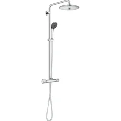 Grohe regendoucheset Quickfix Vitalio Joy - hoofddouche 26 cm - met handdouche en thermostaatkraan 3 standen chroom - hartafstand kraan 15 cm