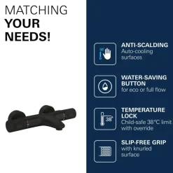 Grohe thermostatische badkraan Precision Feel mat zwart 15 cm
