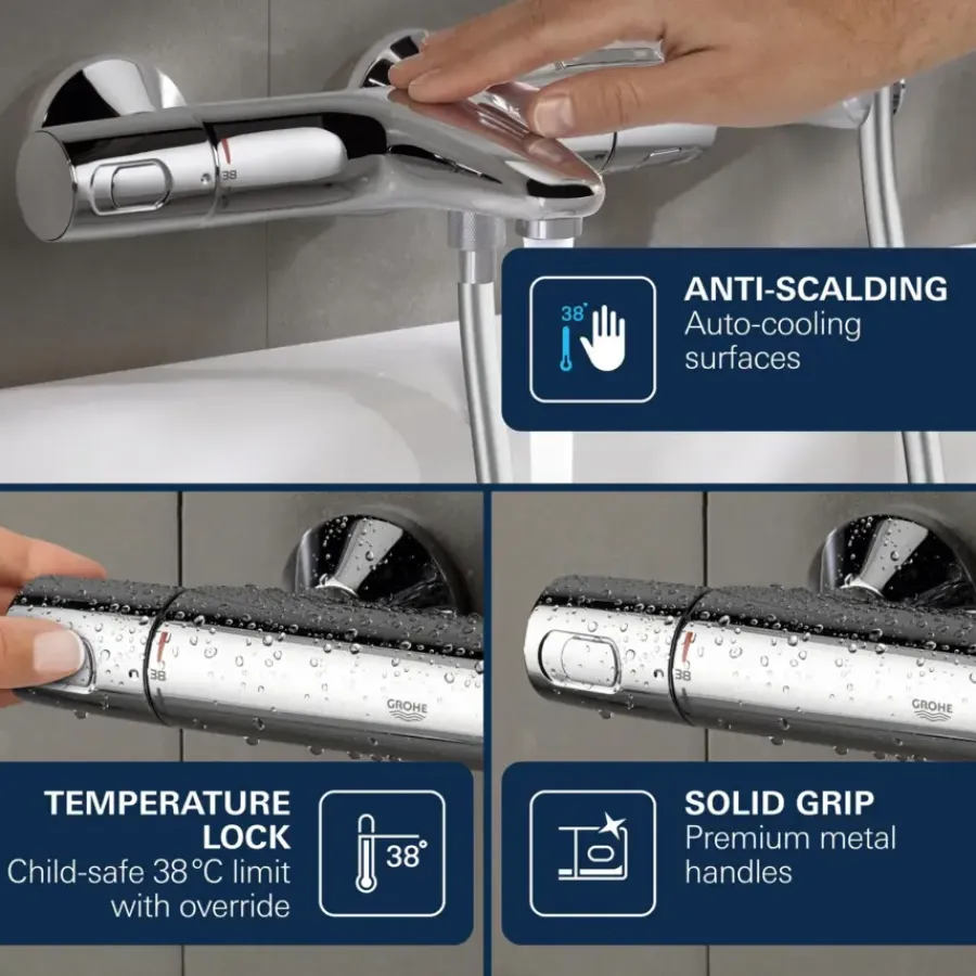 Grohe Thermostatische Badkraan Precision Trend Chroom 15 cm