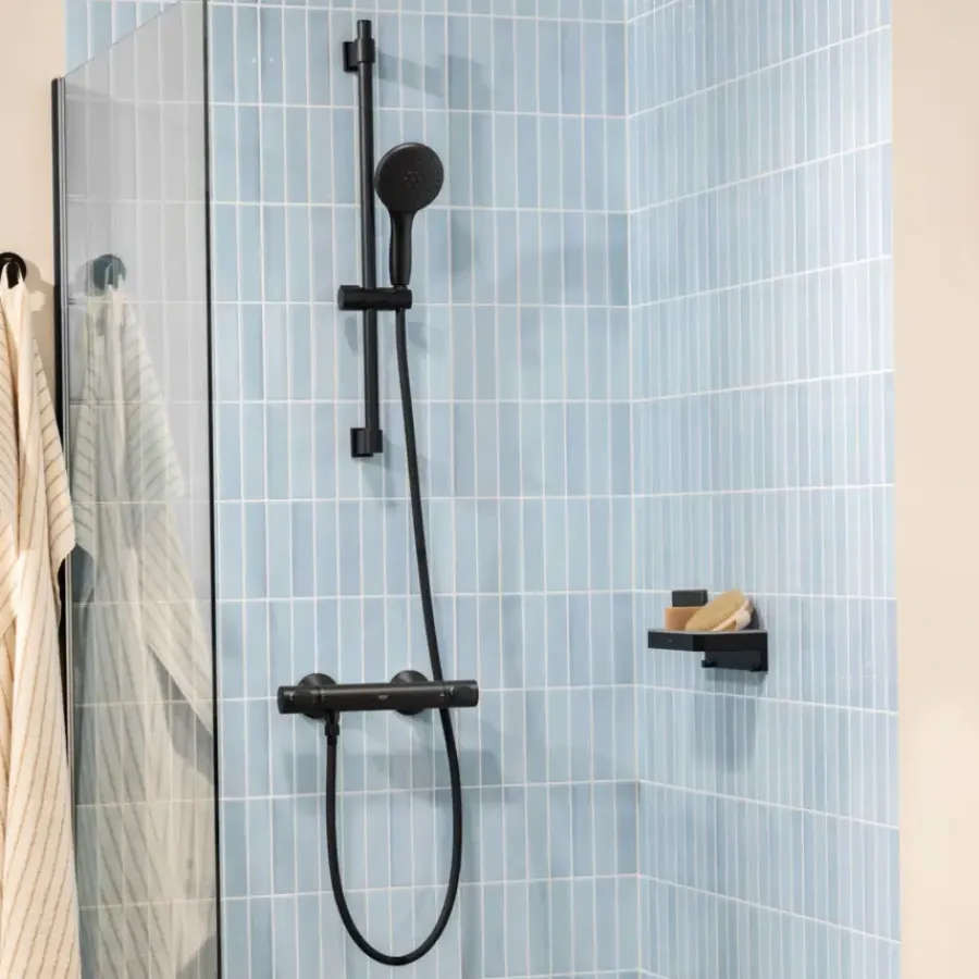 Grohe thermostatische douchekraan Precision Flow mat zwart 15 cm