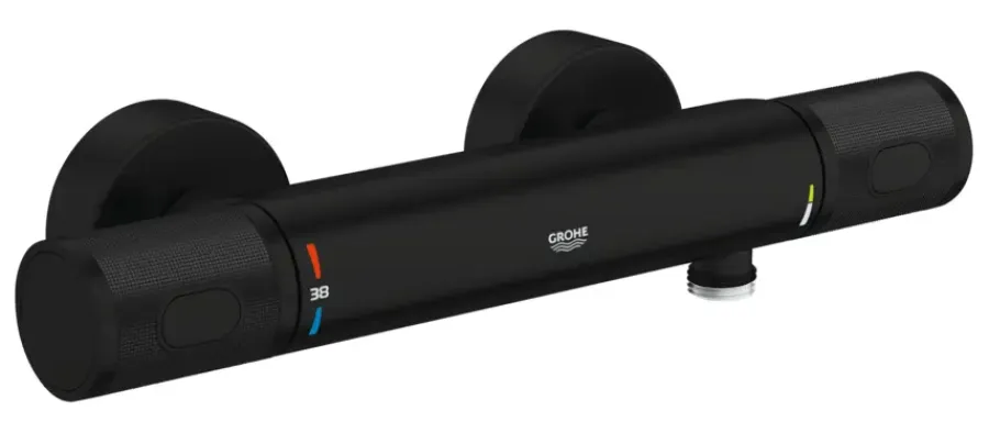 Grohe thermostatische douchekraan Precision Feel mat zwart 15 cm