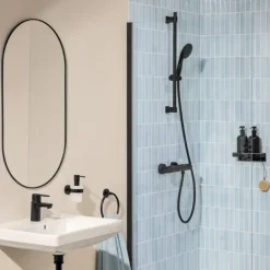 Grohe thermostatische douchekraan Precision Feel mat zwart 15 cm