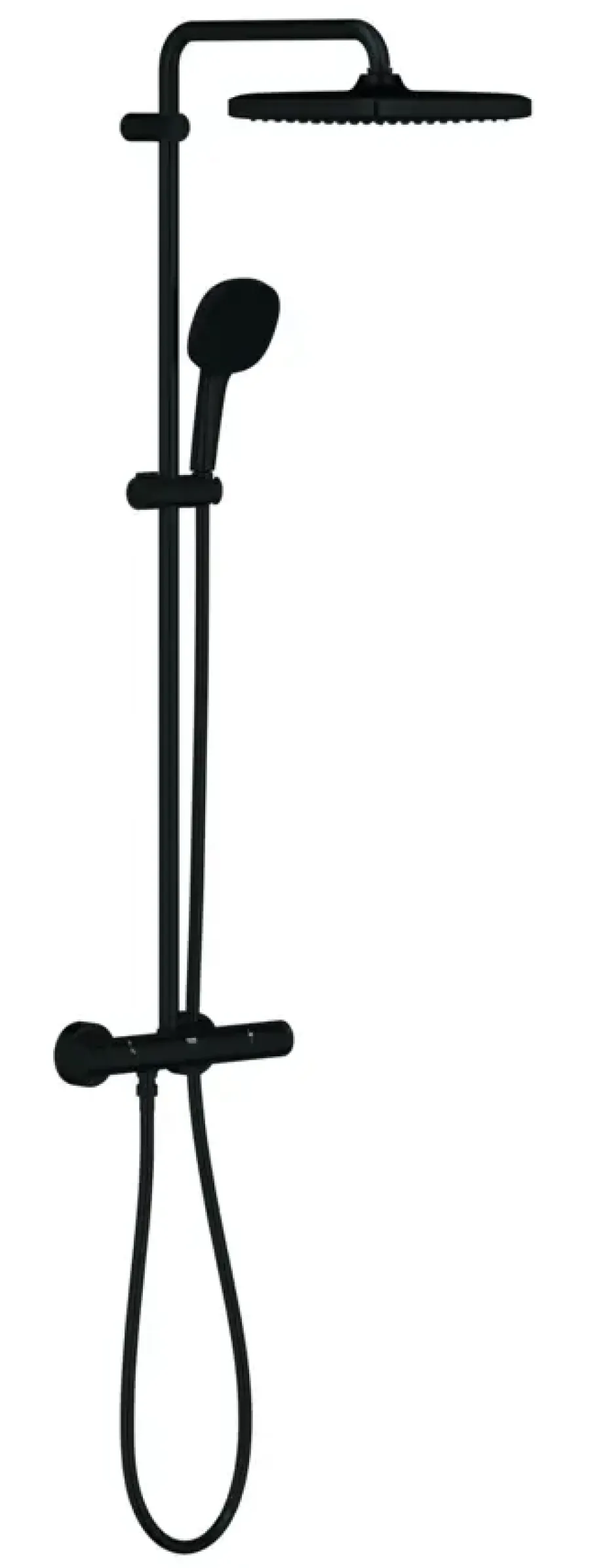 Grohe Vitalio Comfort 250 douchesysteem met thermostaatkraan mat zwart