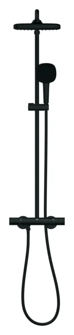 Grohe Vitalio Comfort 250 douchesysteem met thermostaatkraan mat zwart