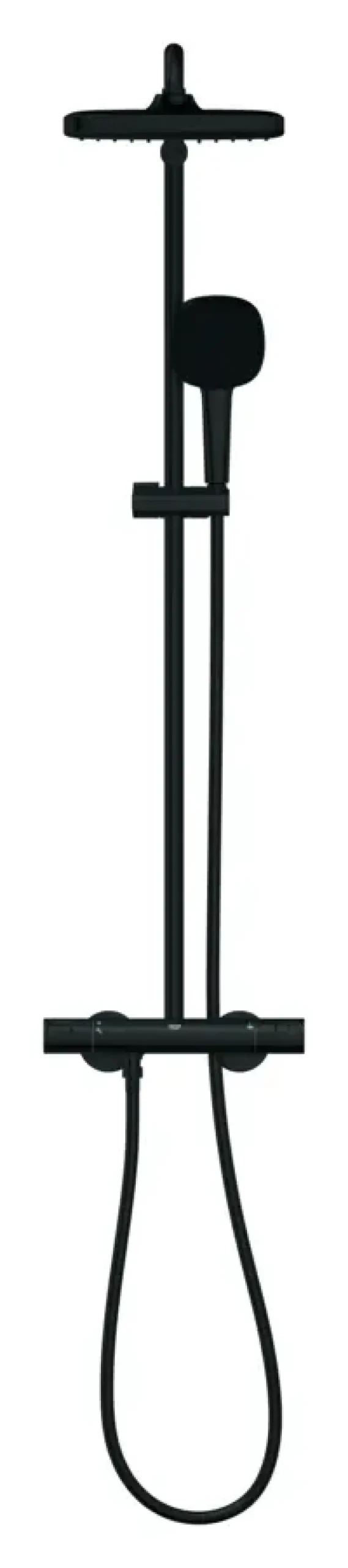 Grohe Vitalio Comfort 250 douchesysteem met thermostaatkraan mat zwart