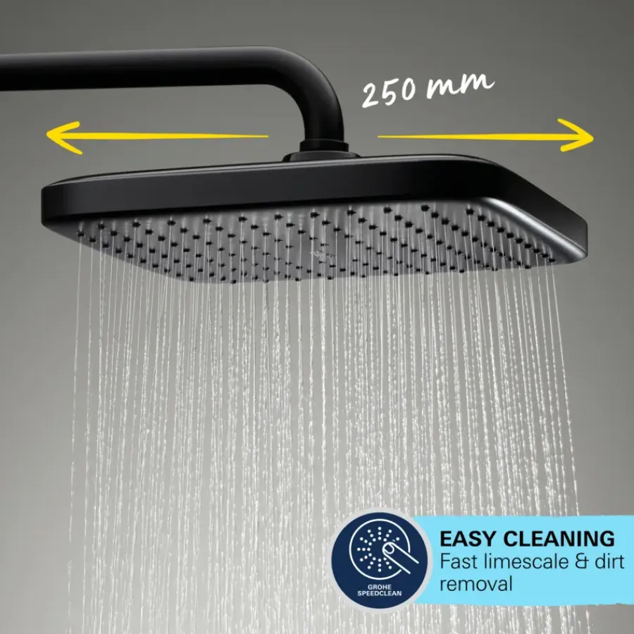 Grohe Vitalio Comfort 2025 regendouchesysteem met omstelkraan mat zwart