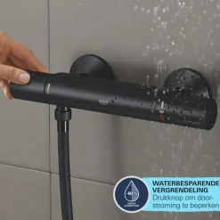 Grohe Vitalio Start doucheset Precision Start met thermostaatkraan mat zwart