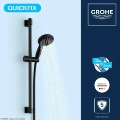 Grohe Vitalio Start 110 glijstangset douche mat zwart 60 cm