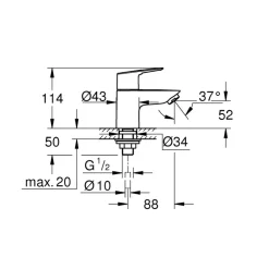 Grohe wastafelmengkraan Start Loop XS-Size Chroom