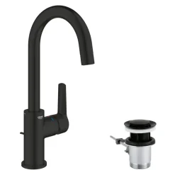 Grohe Wastafelmengkraan Start L-Size met waste Mat Zwart