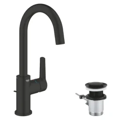 Grohe Wastafelmengkraan Start L-Size met waste Mat Zwart