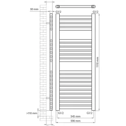Haceka designradiator Sinai grijs 1110 mm x 590 mm