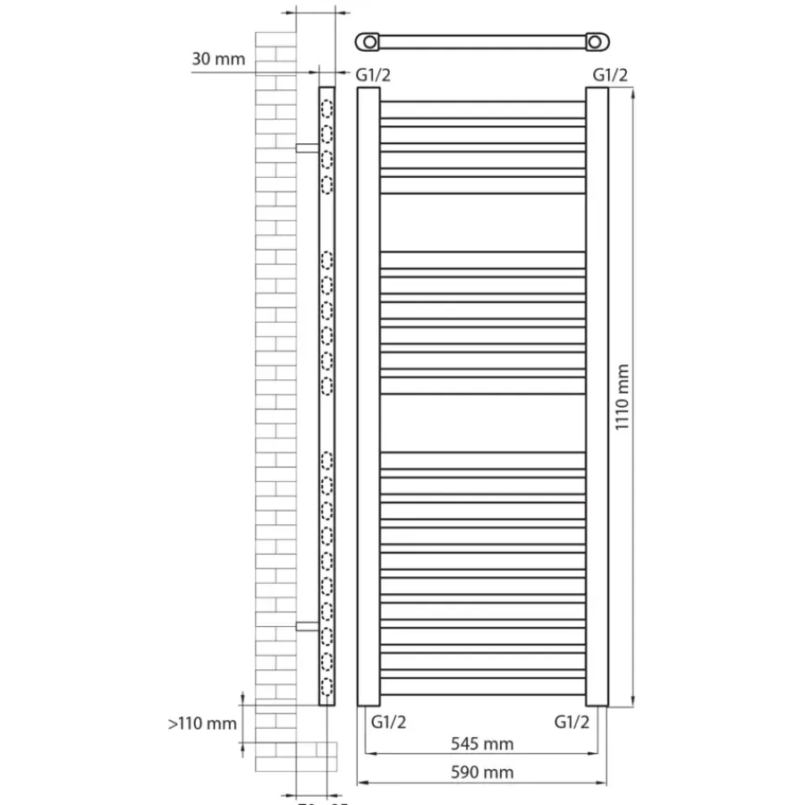 Haceka designradiator Sinai grijs 1110 mm x 590 mm