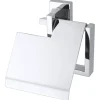 Haceka Edge toiletrolhouder met klep chroom