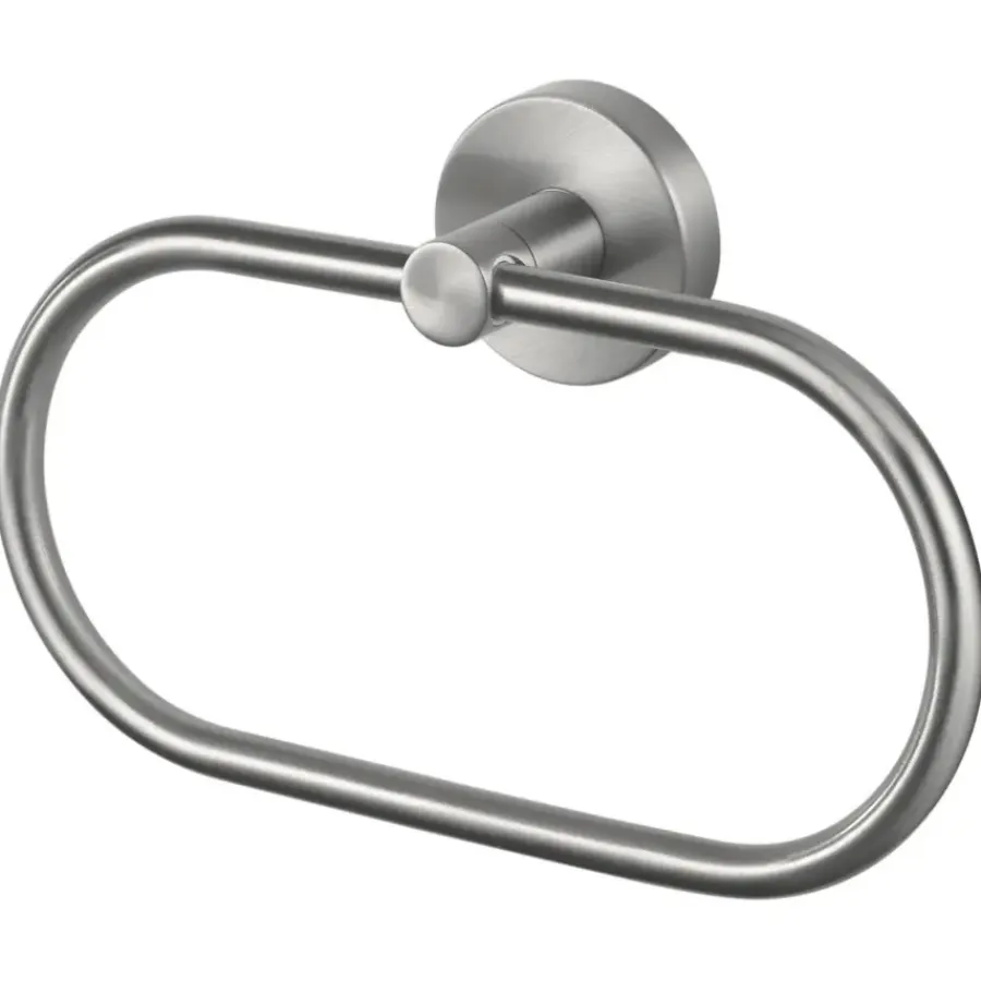 Haceka Kosmos handdoekring RVS look geborsteld mat