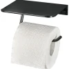 Haceka toiletrolhouder Redefine wandmontage metaal mat zwart