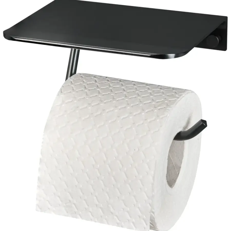 Haceka toiletrolhouder Redefine wandmontage metaal mat zwart
