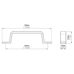 Siro Handgreep Amelie aluminium 110mm