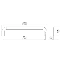 Siro Handgreep Anke zwart 128mm
