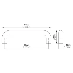 Siro Handgreep Babs chroom mat 96mm