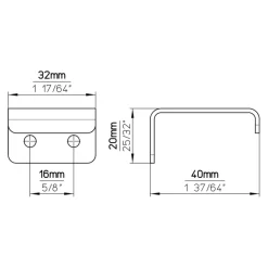 Siro Handgreep Brent RVS 16mm (32mm)